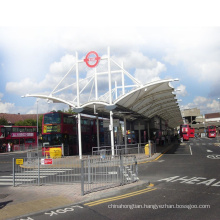 Galvanized steel space frame roof structure gas station roof design steel truss roof for car parking